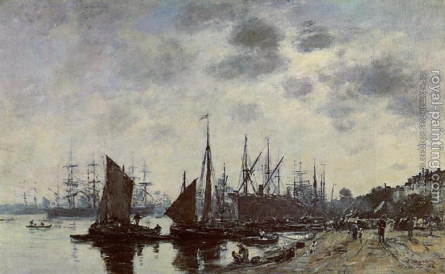Eugene Boudin : Bordeaux, Bacalan, View from the Quay